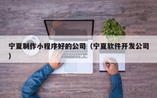 中国香港宁夏制作小程序好的公司（宁夏软件开发公司）
